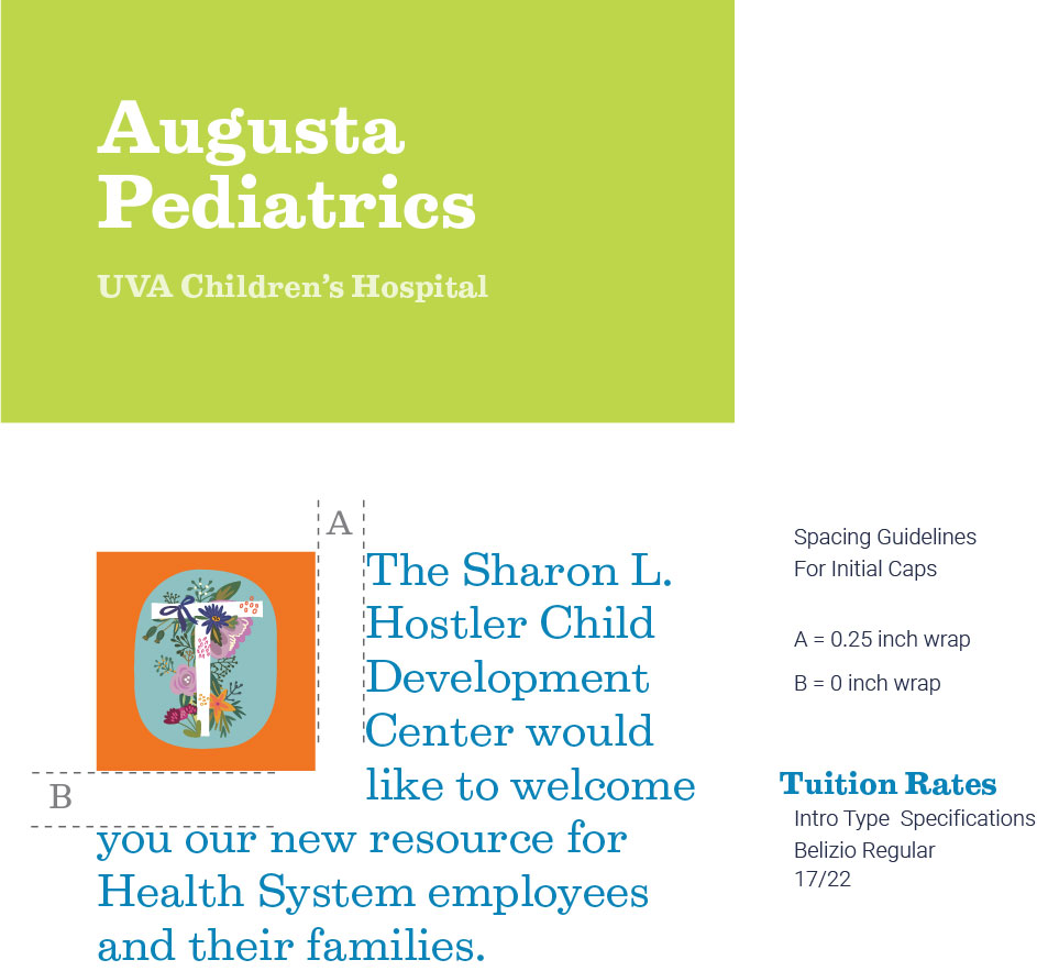 UVA Children's Hospital graphic elements - initial caps 