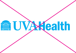 UVA Health logo rendered in an unapproved color