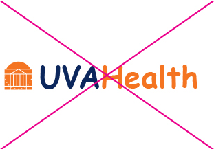 UVA Health logo in the incorrect font