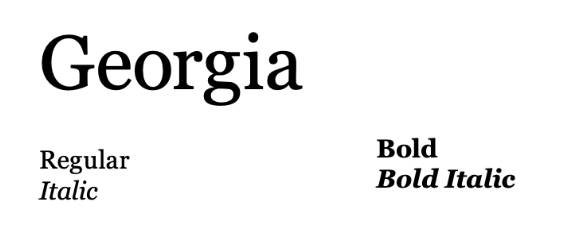 Georgia font examples
