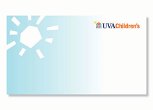 UVA Children's Zoom background light blue with white sun
