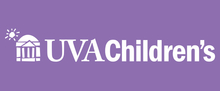 UVA Children's knockout logo with purple background